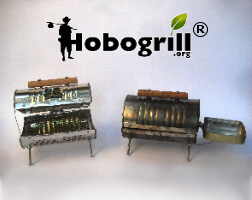 Hobogrill, tiny bbq grill made from recycled materials